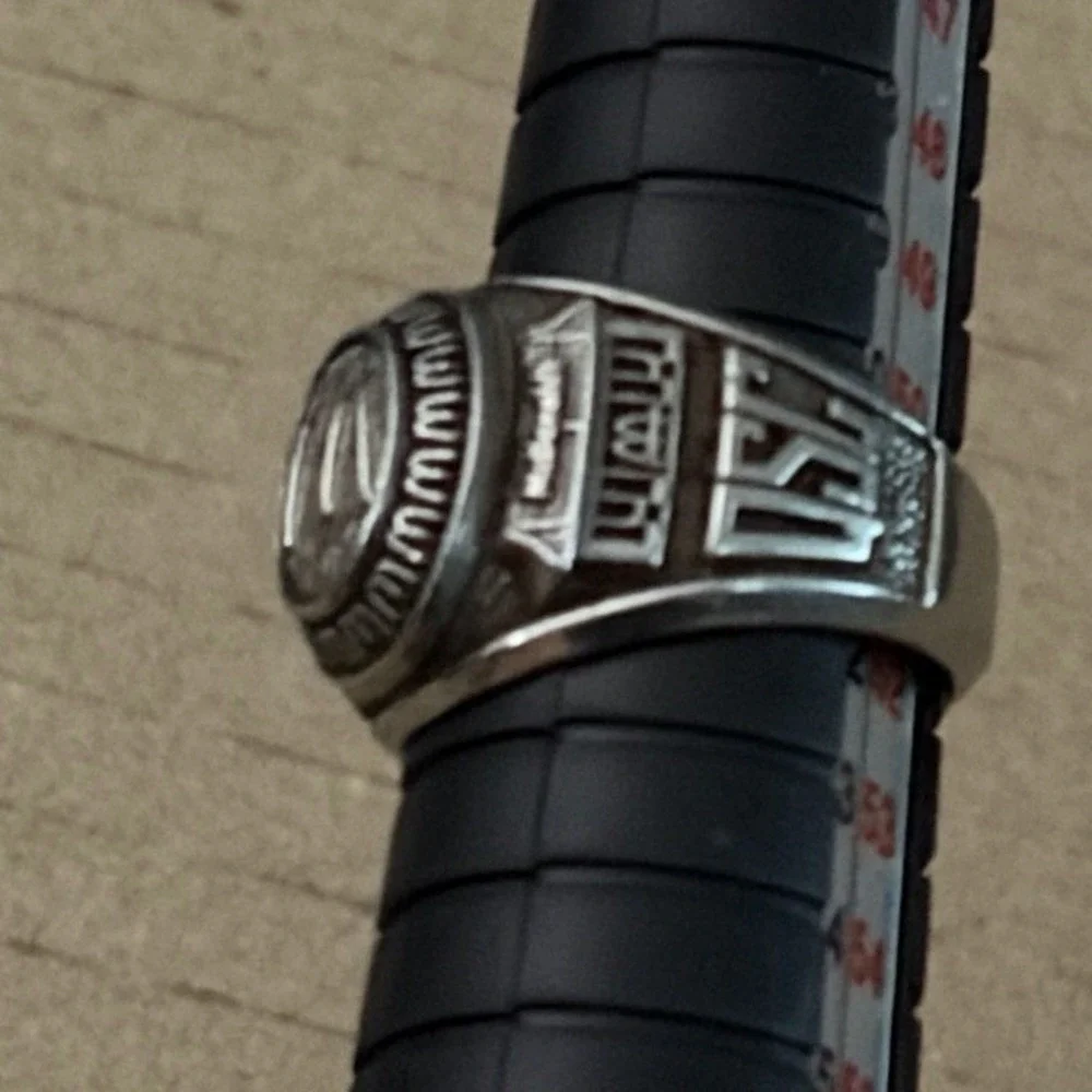 McDonald's Service Ring Vintage Signet‎ Silver Tone 15 Year Logo Size 6 1990s